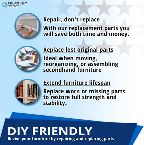 Miniatura 5 de ReplacementScrews Pines/clavijas de soporte para estantes compatibles con IKEA Part 101532 (paquete de 10)