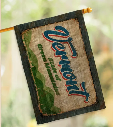 Miniatura 10 de Americana Home & Garden Vermont Vintage Burlap Garden House Flag Set Regional States American Territories Republic Country Particular Area