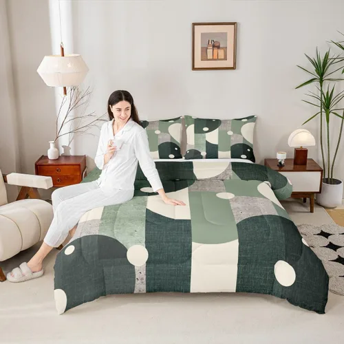 Miniatura 34 de Juego de edredón bohemio para niños, tamaño individual, juego de ropa de cama geométrica de hojas de sol, luna y plantas, decoración de habitación
