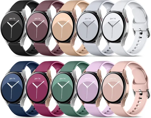 Miniatura 11 de DaQin Paquete de 10 correas compatibles con Samsung Galaxy Watch 7/6/5/4 1.575 in 1.732 in/Watch 6 Classic 1.693 in 1.850 in/Watch 5 Pro 1.772