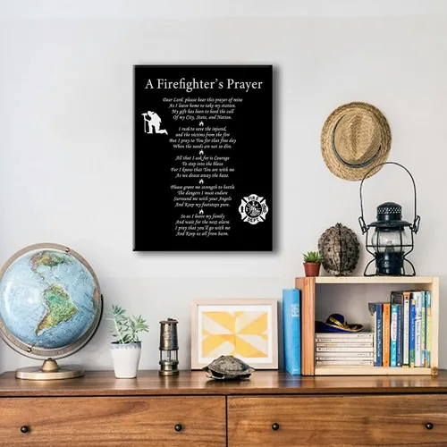 Miniatura 5 de Regalos de bomberos para mujeres y hombres, póster de oración de bomberos, lienzo para pared, listo para colgar, para decoración de oficina en casa