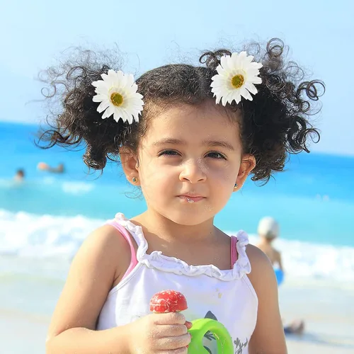 Miniatura 3 de Beaupretty Pinzas para el cabello de girasol, paquete de 3 pasadores para el cabello de margaritas, accesorios de playa para mujeres y niñas