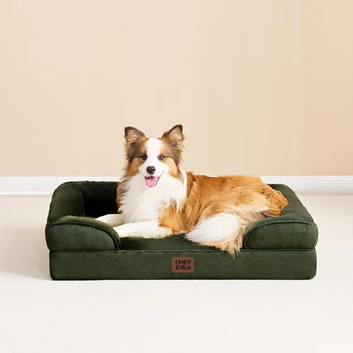 Miniatura 22 de EHEYCIGA – Cama ortopédica impermeable para perros pequeños, de espuma viscoelástica tipo caja de huevos, con bordes elevados y base antideslizante