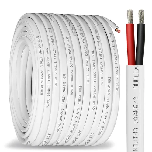 Miniatura 19 de Cable marino dúplex de calibre 12, cable eléctrico de grado marino de cobre estañado, 12 AWG, 50 pies, para uso al aire libre en lanchas