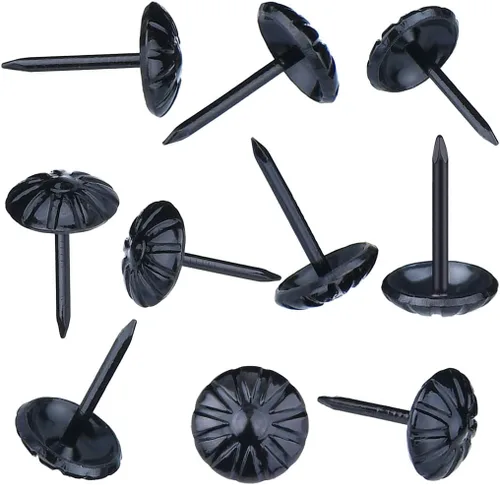 Miniatura 4 de Tachuelas de tapicería negras, clavos de tapicería de 7/16 pulgadas para muebles, sofá, bricolaje, 100 tachuelas decorativas para tapicería Negro