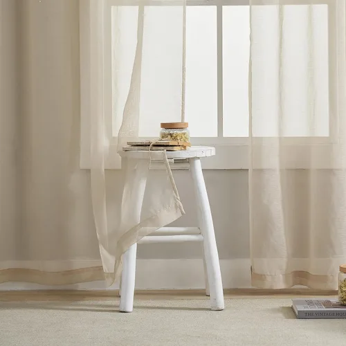 Miniatura 2 de Home Brilliant Cortinas traslúcidas para sala de estar de 45 pulgadas de largo, paneles de ventana pequeños para dormitorio, cortinas cortas