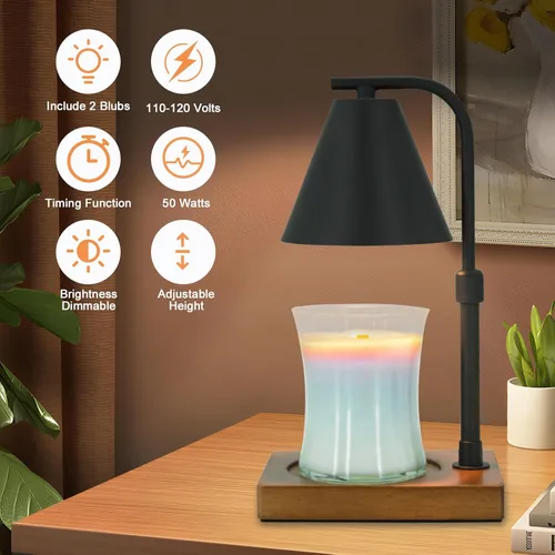 Miniatura 5 de Lámpara calentadora de velas con temporizador para mujer, calentador de velas de altura ajustable, regalos de inauguración de la casa, decoración