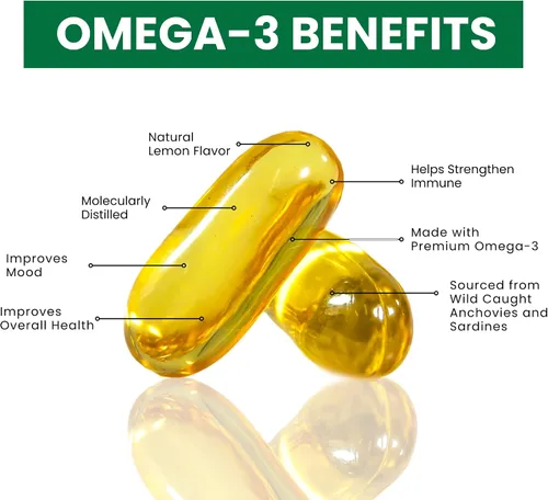 Miniatura 4 de Zaytun - Aceite de pescado Halal de 1200 mg Omega-3, EPA/DHA premium, uno por día, apoyo diario para el bienestar, suministro de 4 meses, sabor a