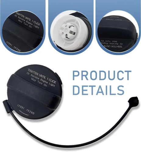 Miniatura 5 de 1 tapa de tanque de combustible para automóvil, tapón de tanque de combustible sellado de plástico ABS a prueba de óxido con cuerda antipérdida