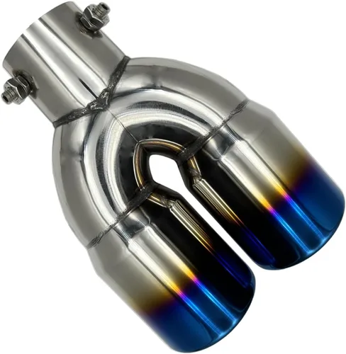 Miniatura 7 de 2.5 pulgadas 6.3cm Silenciador de tubo de escape universal de doble punta de 2.5 pulgadas de acero inoxidable para coche y camionetas pickup