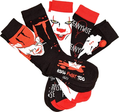 Miniatura 2 de Hyp Stephen King IT Movie Pennywise You'll Float Too Men's Crew Socks 5 Pair Pack
