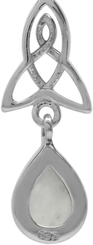 Miniatura 3 de Silvershake Aretes colgantes con forma de pera de 0.315 x 0.236 in, chapado en oro blanco o amarillo, plata de ley 925, triquetra, nudo celta