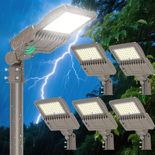 Miniatura 19 de Luz LED de Poste para Estacionamiento de 480V 320W con Montaje de Ajuste Deslizante, Luces LED Tipo Caja UL DLC Certificadas 44800LM 5000K Luces