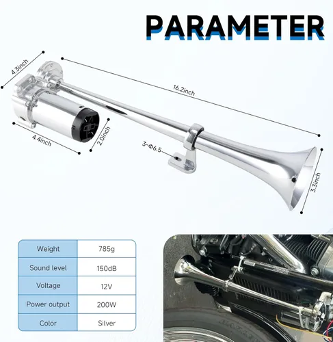 Miniatura 2 de Bocinas de aire para camión, kit de bocina de tren súper fuerte para vehículo de 12V/camión semirremolque/auto/barco/Jeep/furgoneta/motocicleta/SUV