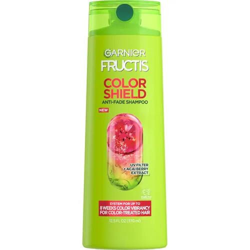 Garnier Fructis Color Shield Champú, champú fortificante para cabello tratado con color, funciona en todo tipo y tonos de cabello, vegano y libre de