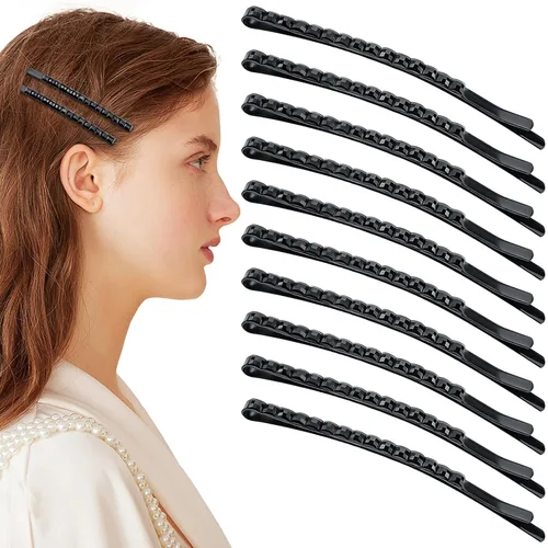 Miniatura 8 de 40 pinzas de metal de 2.44 pulgadas con diamantes de imitación negros, horquillas decorativas y brillantes para el cabello, accesorios