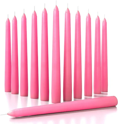 Miniatura 49 de CANDWAX Paquete de 12 velas cónicas rojas – Velas rectas sin goteo de combustión lenta sin perfume de 12 pulgadas – Ideal para mesa de comedor – Rojo