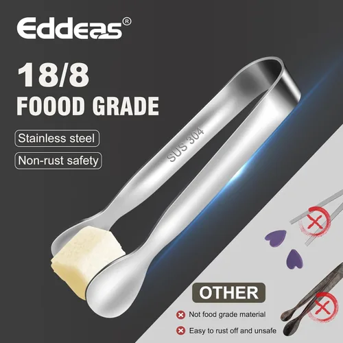 Miniatura 2 de Eddeas Mini pinzas para servir alimentos, juego de 12 pinzas pequeñas para aperitivos, pinzas de cocina pequeñas de metal de acero inoxidable