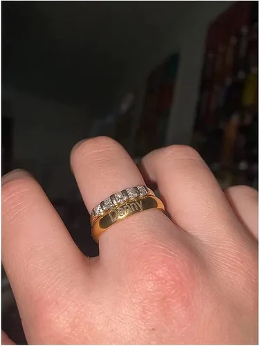 Miniatura 5 de Anillos a juego personalizados para parejas anillos de compromiso de acero inoxidable para parejas juego con 2 anillos grabados en interiores
