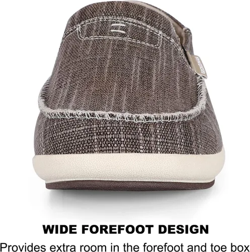 Miniatura 4 de Zapatos sin cordones para hombre, mocasines de lona para fascitis plantar con soporte para el arco, zapatos ortopédicos casuales antideslizantes