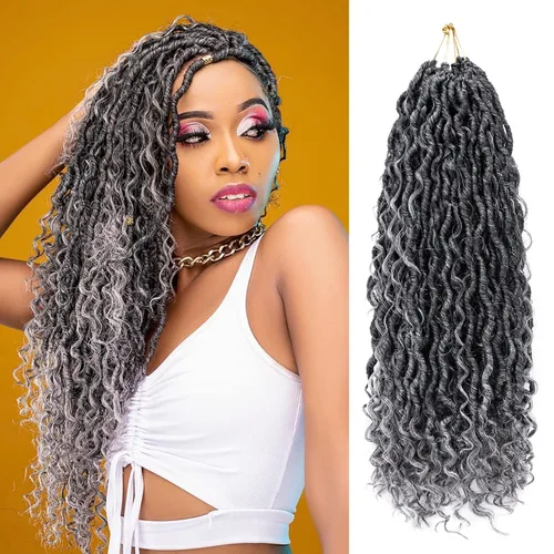 Miniatura 15 de Goddess Locs - Cabello de ganchillo de 10 pulgadas, 7 paquetes de cabello de ganchillo bohemio sintético para mujeres negras, rastas de ganchillo #1B