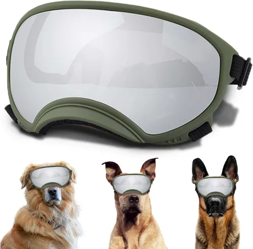 Miniatura 26 de Gafas de sol grandes para perros con correa ajustable, protección UV, a prueba de victorias, adecuadas para perros medianos y medianos