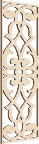 Miniatura 171 de 9 3/8"W x 24 3/8"H x 1/4"T Bellaire Decorativos Paneles de pared de madera calado, abedul