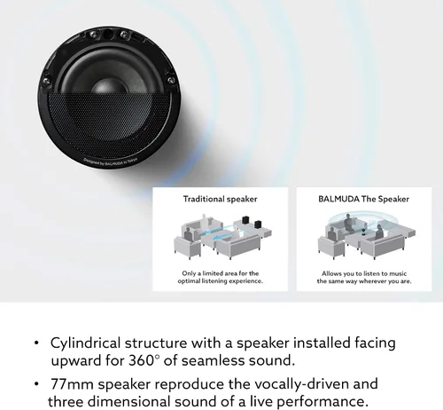 Miniatura 3 de BALMUDA El altavoz Altavoz Bluetooth portátil Sonido de cristal 3D y espectáculo de luz LED Recargable USB-C 3 modos de luz: vela