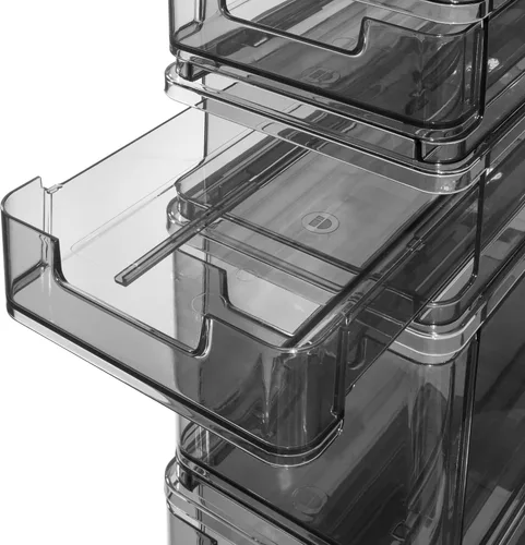 Miniatura 3 de iDesign The Sarah Tanno Collection - Carrito organizador pequeño de cosméticos apilable de 5 cajones, ahumado/negro Humo/Negro