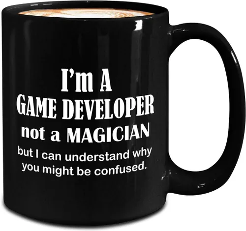 Miniatura 2 de Im a Game Developer Designer Mug - Large 15oz Black Coffee Tea Cup - Not a Magician - Cute Gifts for Video Gaming Design Dev Team Development Funny