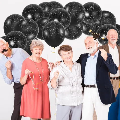 Miniatura 7 de Deekin 40 globos metálicos de 12 pulgadas con temática de galaxia, globos de látex para el espacio exterior, planeta, temática de astronauta