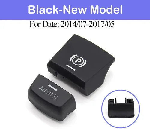 Miniatura 8 de Interruptor de estacionamiento electrónico negro para freno de mano P cubierta de botón de repuesto automático de botón H compatible con BMW 5 7 X3