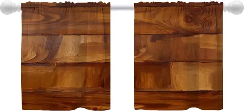 Miniatura 107 de Shrahala Floral Abstract Design Blackout Curtain Tiers, Minimalist Flower Illustration Kitchen Valance Light Blocking Tier Drapes with Rod Pocket, 2