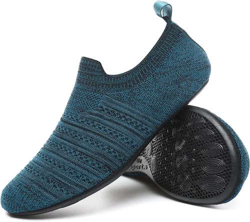 Miniatura 15 de QZKDM - Pantuflas ligeras antideslizantes para casa, para ponerse sin ayuda, para caminar descalzo, para ejercicio en casa y yoga, para hombres