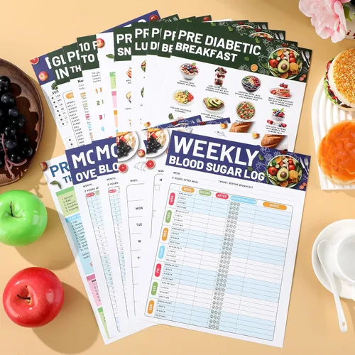 Miniatura 4 de Póster de lista de alimentos prediabéticos para diabéticos, tabla de alimentos, planificador de comidas de dieta, alta proteína de fibra, vitamina