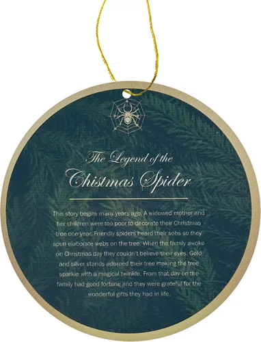 Miniatura 3 de Matashi Adorno artístico con estampado de araña 5D, adornos colgantes de araña de la suerte para decoración del árbol de Navidad, con historia