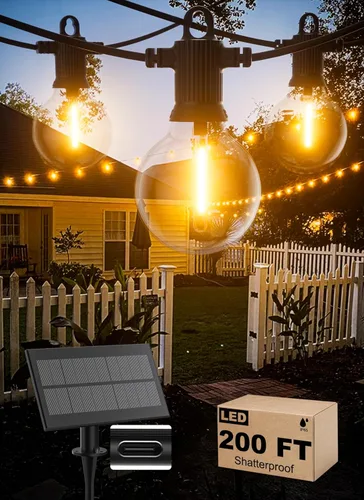 Miniatura 11 de Zuske: Cadena de luces para exteriores de 150 pies, luces de patio con 75 bombillas G40 de globo irrompibles (3 de repuesto), luces LED colgantes