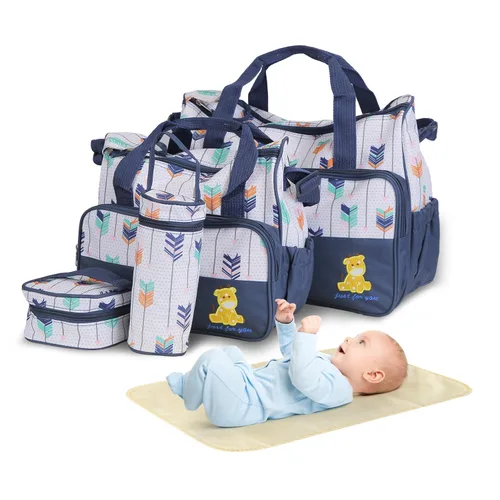 Miniatura 11 de Moclever Juego de 5 bolsas de pañales para artículos esenciales del bebé, bolsas grandes para bebé para mamá, bolsas de maternidad impermeables
