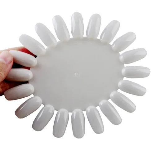 Miniatura 2 de Rueda de muestras de uñas de 20 puntas, transparente para arte de uñas, consejos de práctica de esmalte de uñas, palitos de muestra de uñas
