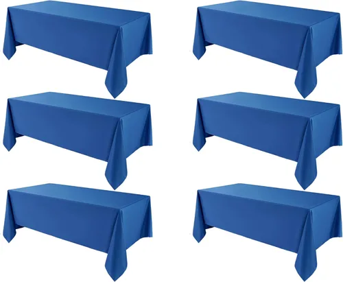 Miniatura 10 de Manteles rectangulares de 60 x 120 pulgadas, paquete de 2 manteles negros para 6 pies, lavables, decorativos, de lino y poliéster, para mesa