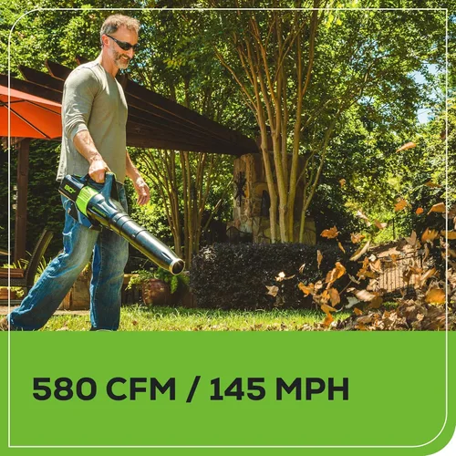 Miniatura 8 de Greenworks Cortacésped eléctrico inalámbrico sin escobillas de 80 V 21 pulgadas (autopropulsado) + soplador de hojas axial (580 CFM)