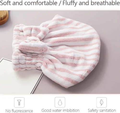 Miniatura 3 de Gorro de microfibra para el cabello, suave y absorbente, de secado rápido, para cabello rizado y grueso, gorro envolvente con cepillo