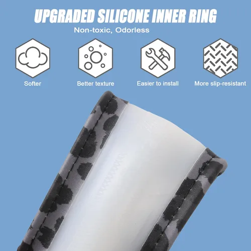 Miniatura 4 de Funda para volante con estampado de leopardo negro y anillo interior de silicona, cuero de silicona no tóxico e inodoro con patrón que no se