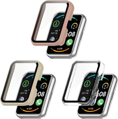 Miniatura 10 de Funda protectora de pantalla para Huawei Watch Fit/Fit New/Fit Special Edition Smart Watch PC+Protector de pantalla de vidrio templado para Huawei 3
