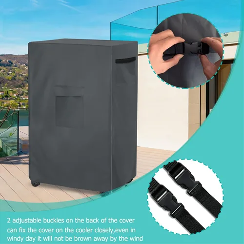 Miniatura 5 de Cubierta para enfriador de aire evaporativo, resistente al agua, 600D, para exteriores, para unidades exteriores, compatible con Hessaire MC26A