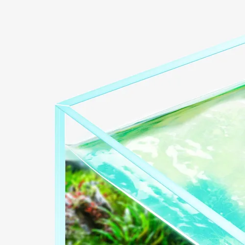Miniatura 5 de Fzone 6.4 Gal Acuario poco profundo sin borde de bajo contenido de hierro para peces Nova Clear Ultra-Blanco con bordes biselados de 45° de vidrio