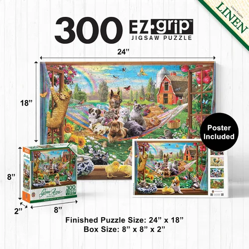 Miniatura 2 de MasterPieces - Rompecabezas de 300 piezas, formas grandes de agarre EZ, Siesta de la tarde, diversión para adultos, personas mayores, familia