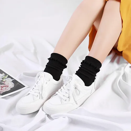 Miniatura 5 de Mcool Mary Calcetines para mujer, con volantes, estilo casual, transpirables, de punto, de algodón, con volantes, paquete de 6
