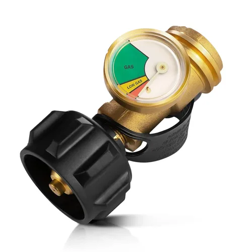 BESTFIRE Indicador de nivel de tanque de propano para tanques de 5 a 40 libras, medidor de presión de propano con detector de fugas para parrilla de