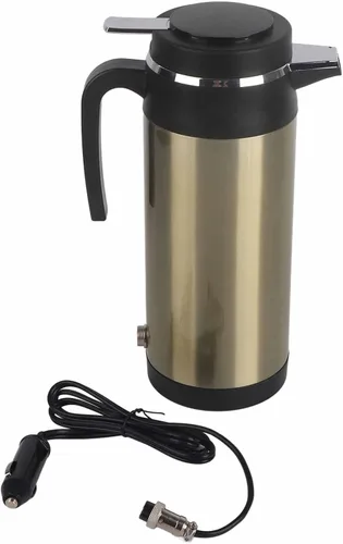 Hervidor eléctrico para automóvil, 40.6 fl oz, 12 V, acero inoxidable, calentador eléctrico Incar eléctrico, viaje portátil para café, té, agua,